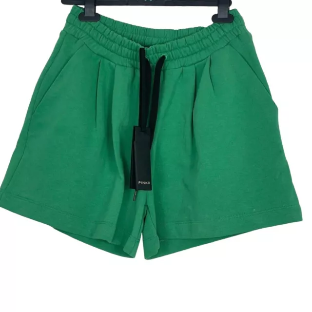 BNWT Pinko Agronomia mid-rise cotton jersey shorts Green-Size Medium RRP £100