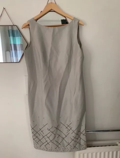 Debut Debenhams Satin Shift  Dress Size 14 Grey