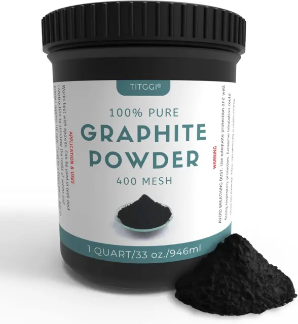1 Quart Microfine Pure Graphite Powder, Excellent Dry Powdered Graphite Lubrican