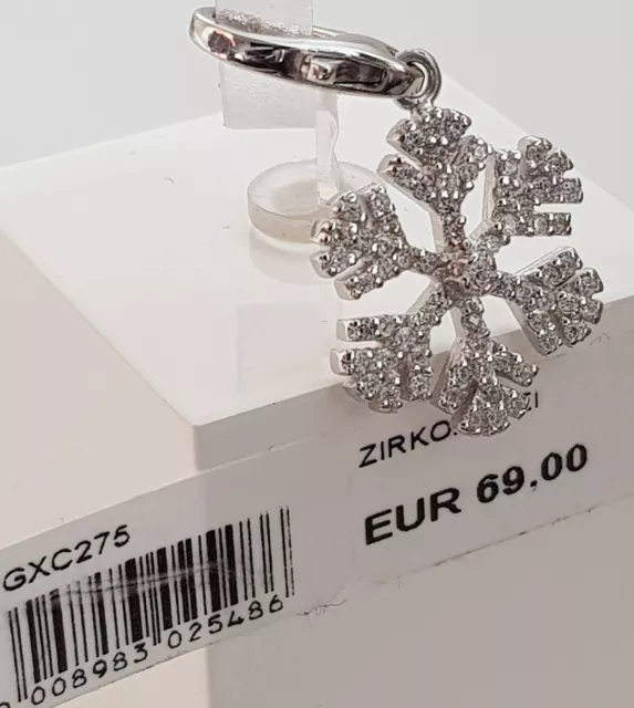 GOOIX Silber 925 er Charm Charms Anhänger Schneeflocke viele Zirkonia NEU 216