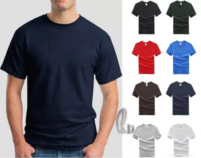 Au Stock Mens Unisex 100% Cotton Plain Blank Basic Top T-Shirt Mt001