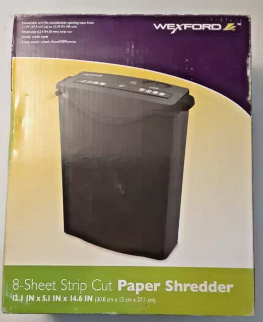 Wexford 8-Sheet Strip Cut Paper Shredder