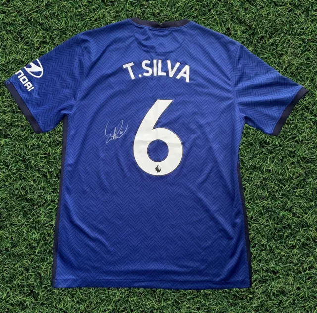 Thiago Silva Genuine Signed Chelsea 21/22 Home Shirt Football Shirt Autograph