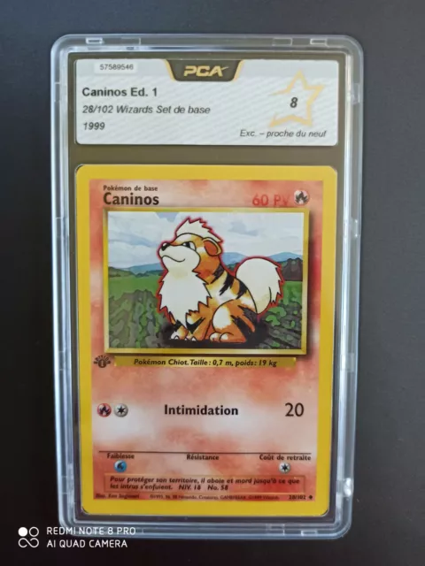 Carte Pokémon Caninos Édition 1 28/102 Wizards - Set De Base - FR - PCA 8