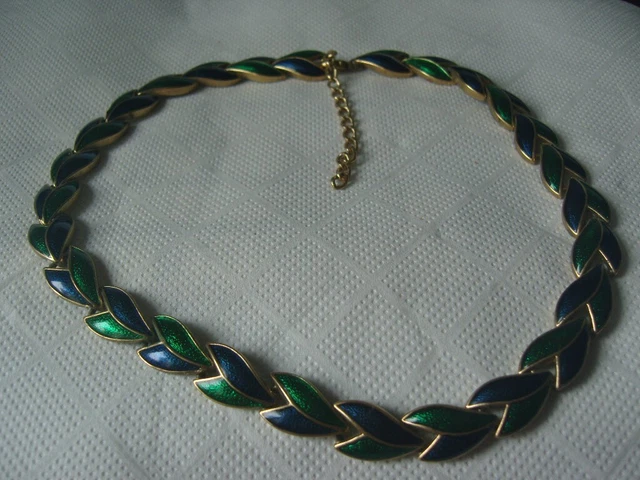 Collier Ancien En Bronze Et Laiton Avec Perles De Verre De Murano (Venise) - Occasion - Style Ethnique Bohème