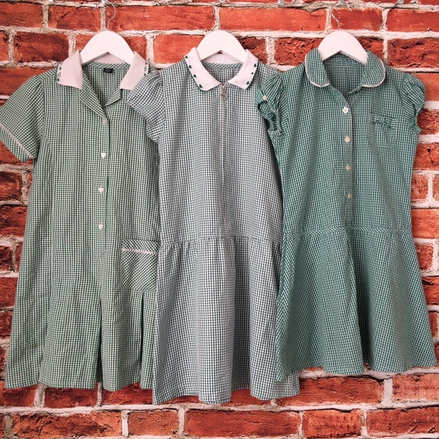 Pacchetto abito gingham verde bambina 8-9 anni TU Matalan molto buono