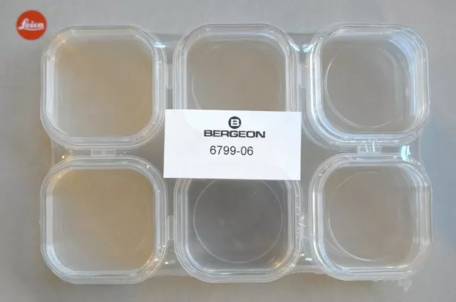 6 NEW Sealed BERGEON Membrane Boxes Watch Parts Movement Holder Swiss Made 6799