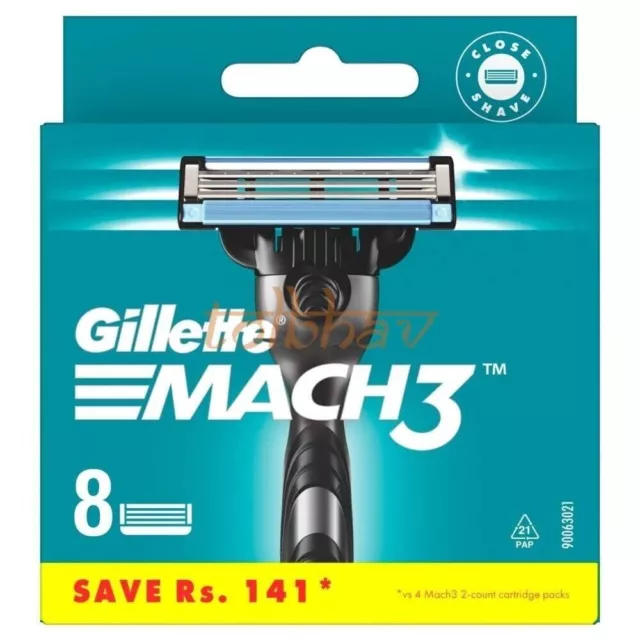 Gillette Mach3 Pack De 8 Cartuchos Cuchillas De Afeitar Para Maquinilla De...