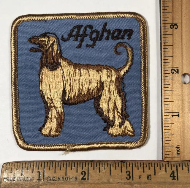 Vintage Afghan Dog Breed Patch Sew On Animal New Old Stock