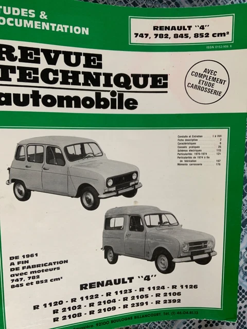 revue technique automobile Renault 4 