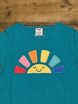 T-shirt arcobaleno biologica nuova con etichette top e leggings per ragazze 6-7 anni 3