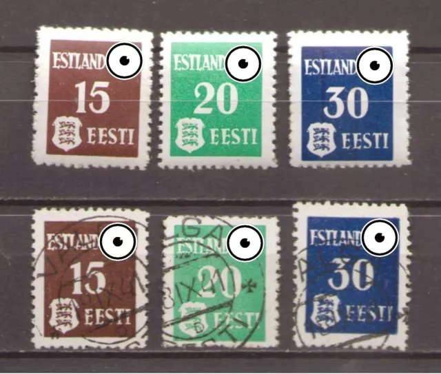 1941 Estland Mi. 1-3 postfrisch - ungebr.  gestempelt ** / * / o