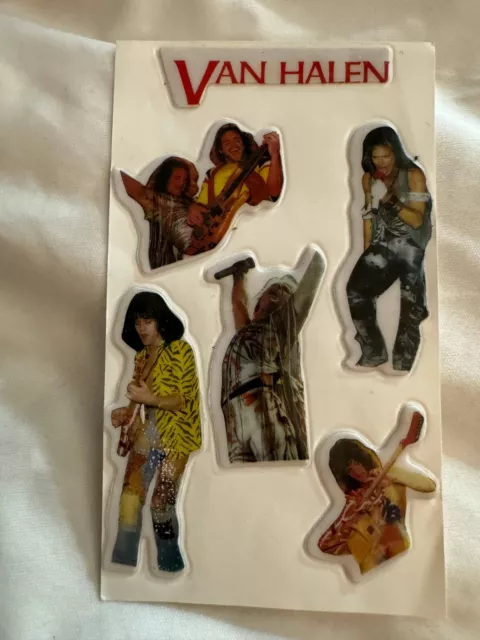 Vintage 1980's Van Halen Rock Music Band Scrapbooking Puffy Sticker Strip