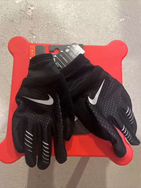 Nike Therma-FIT Gloves Men's Large Running Black/Silver