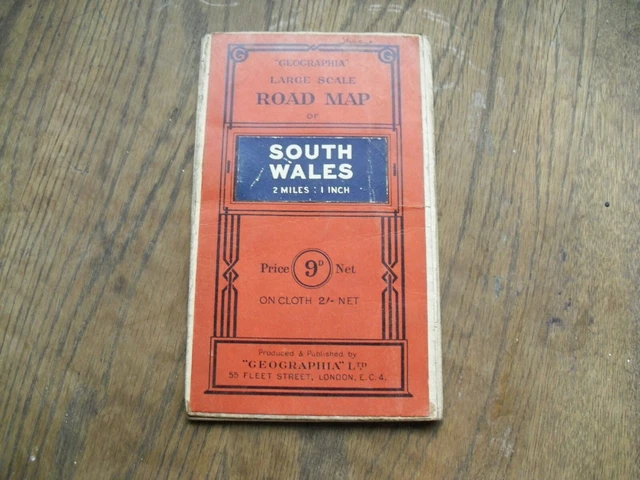 ANTIQUE GEOGRAPHIA LARGE Scale Map of South Wales c1910/20's, 2 Miles : 1 inch £8.00 - PicClick UK