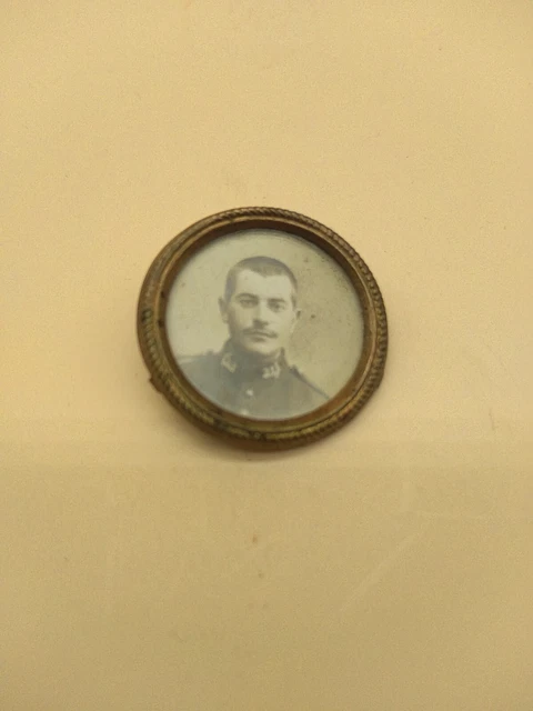 Ancienne Broche Porte-photo - Argenté - Bijou Vintage