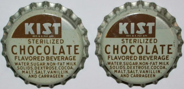 Soda pop bottle caps Lot of 25 KIST CHOCOLATE BEVERAGE cork lined new old stock 2