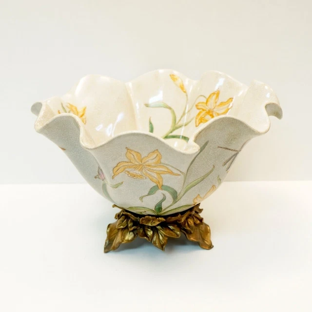 Central Flor Art Deco Estilo Art Nouveau Estilo Porcelana Bronce