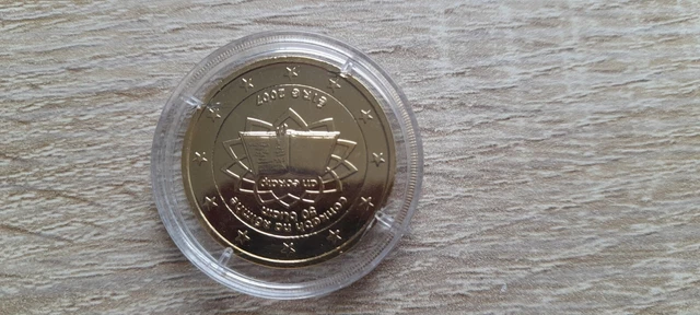 GEDENK MÜNZE 2 EURO Europäische Union 2007 Sammler 24 Karat Vergoldet