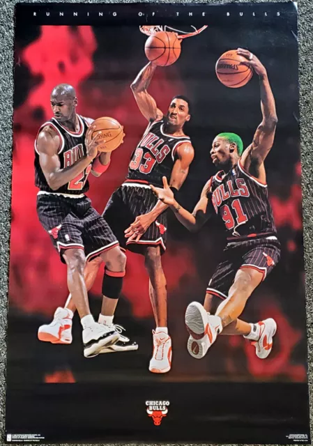 1996 Chicago Bulls Michael Jordan Dennis Rodman Scotty Pippen TITLEWAVE  Poster