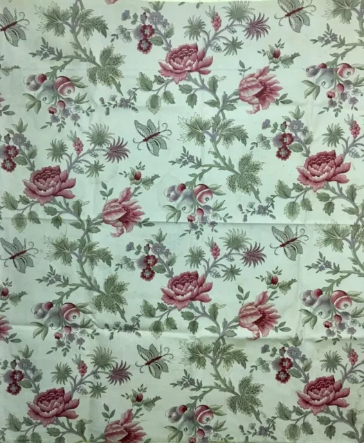 19th Century French Exotic  Floral Cotton Printed Fabric