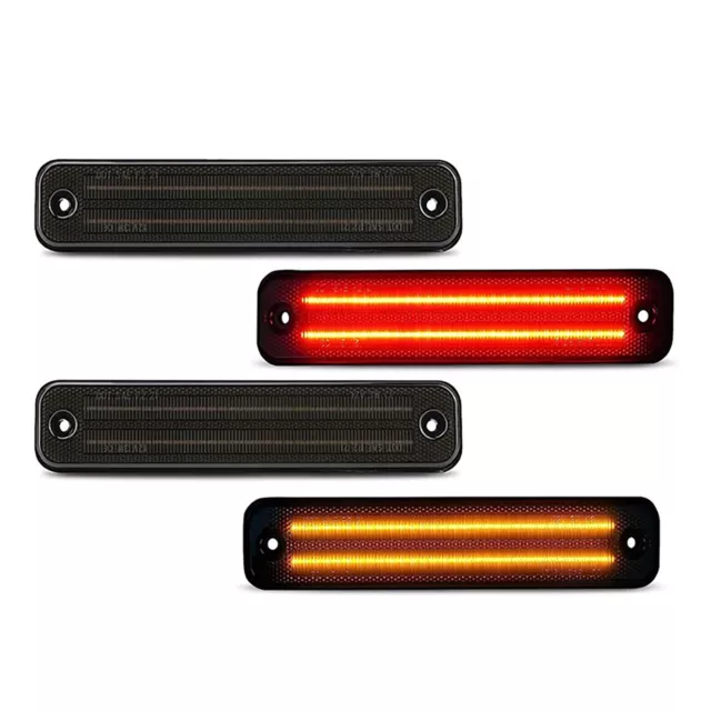 Smoke Lens LED Side Marker Light for 2003-2009 Hummer H2 Amber/Red Front/Rear 4X 3