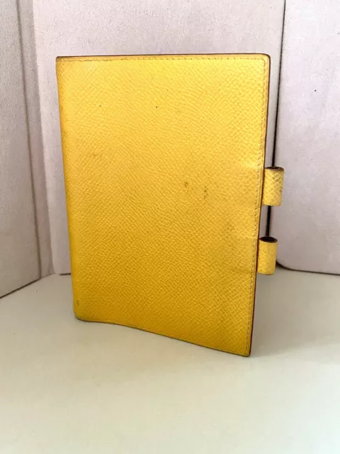 Hermes Grand Model/Gm Agenda Notebook Cover Yellow Courcheval Leather $425 Msrp