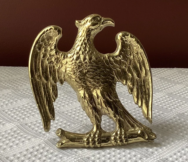 VTG Large Brass American Eagle With Attachment, Decor/ Hanger, 4 3/8" T.