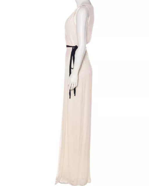 4 6 8 Diane Von Furstenberg Yazhi Gown Sequined Cream Gown Maxi Wrap ...