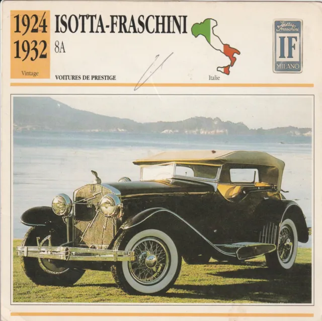PostCard French Card info Automobile Isotta Fraschini Milano 8A italian car 01