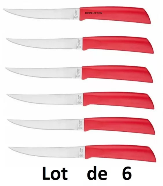 La Fourmi - Lot De 6 Couteau Steak La Fourmi Abs M.rouge Mini Denture  Ref 10900
