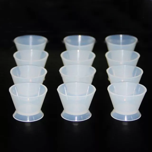 12 pcs Dental Flexible Silicone Dappen Bowl Dish Mixing Cup White 7ml 20ml 40ml