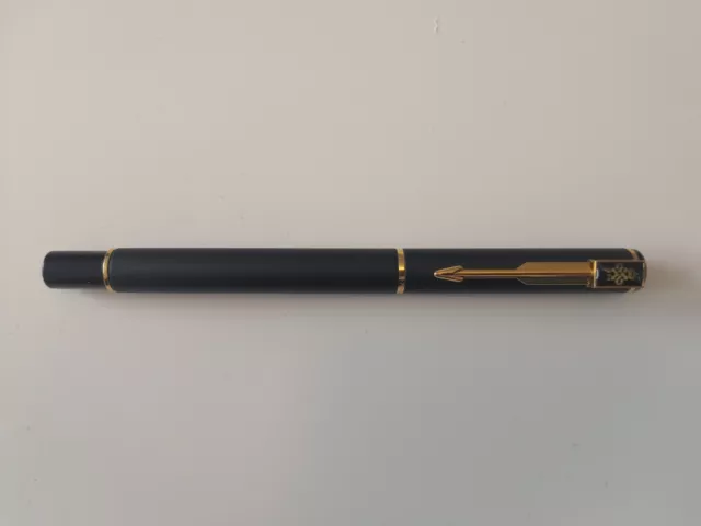 Vintage Parker 88 Ballpoint Pen  Matte Black Gold Trim