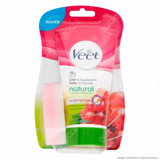 Veet Crema Depilatoria Sotto la Doccia Natural Inspiration Silk & Fresh - 150 ml