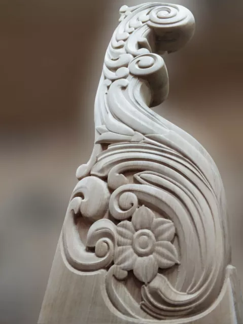 Carved baluster statue Newel post Wooden stairs Oak Decor  Decorative element.