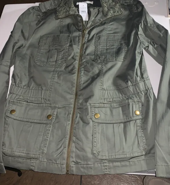 NWT  Ann Taylor Loft Vintage Jacket Army Green $89.50