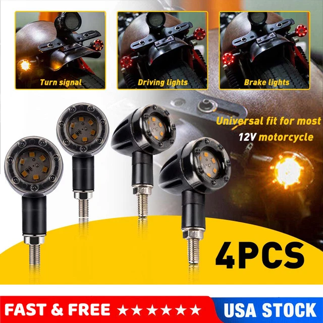 Motorcycle LED Bullet Red Brake Blinker Turn Signal Tail Light For Yamaha HONDA