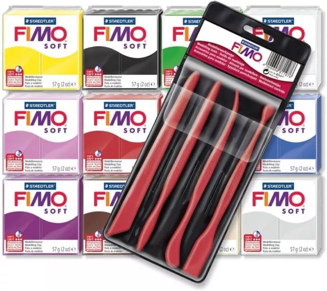 FIMO Soft Polymer Oven Modelling Clay - All Colours - Assorted Pack of 12 x 57g