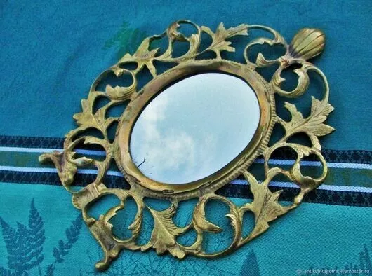 Miroir ancien Rocaille bronze doré XIXème siècle