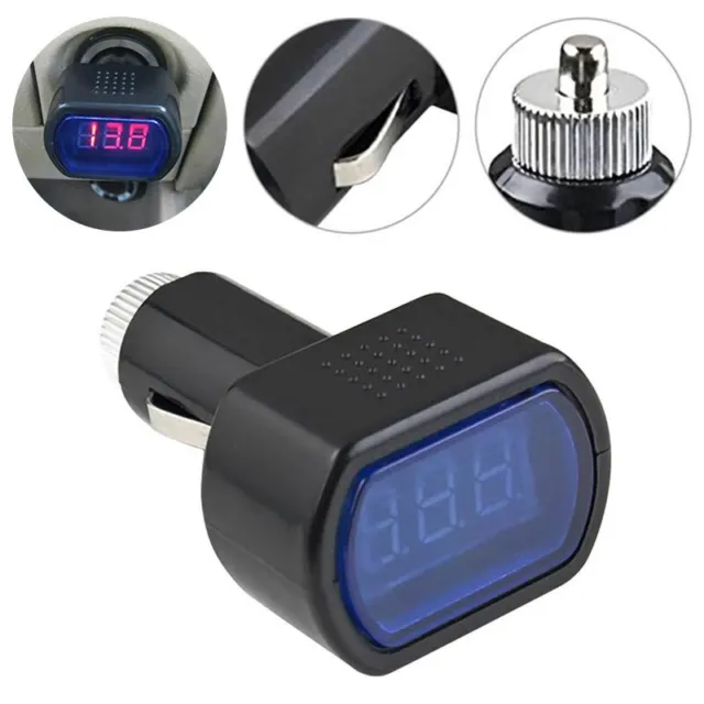 LED Zigarettenanzünder Batterie Tester Voltmeter Kfz Spannungsanzeige 12V 24V