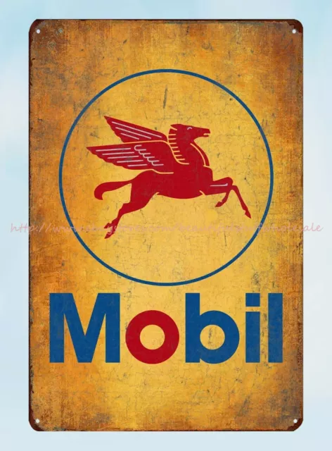 prints and artwork Mobil oil gas pegasus flying horse metal tin sign
