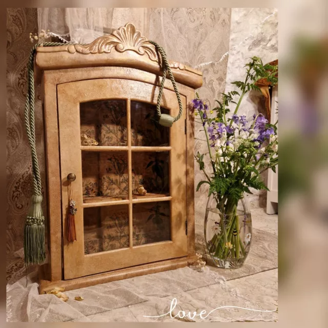 A Bespoke Seller Reurbished Country Cottage Bee Themed Curiosity Curio Cabinet