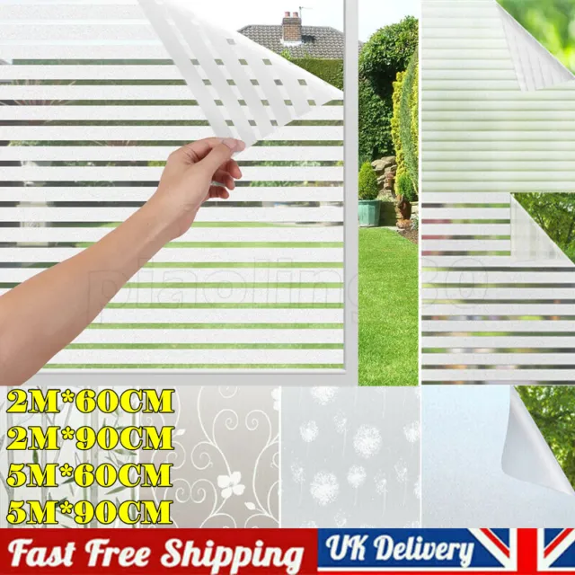 2-5M Bubble Free Frosted Window Film Vinyl Self Adhesive Etched Privacy Glass UK