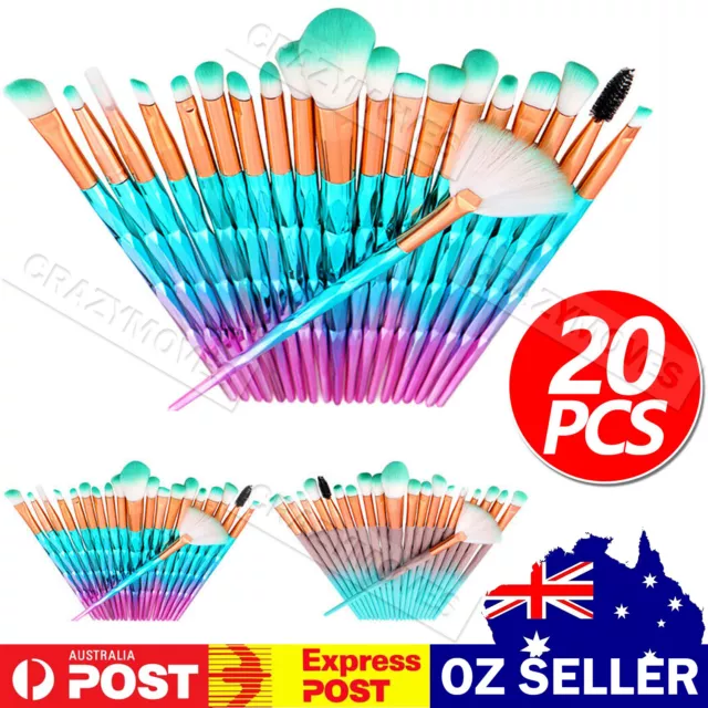 20PCS Eye Make-up Brushes  Unicorn Eyeshadow Eyebrow Blending Brush Set VIC