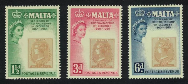 SALE Malta Centenary of Malta Stamps 3v 1960 MNH SG#301-303
