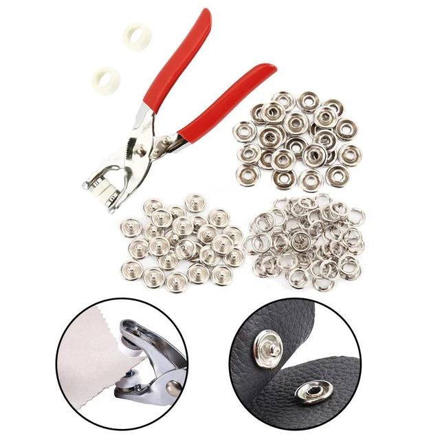 Hebilla Botones Instalación Kit 100 Piezas Costura de Bolsillo Herramienta 9
