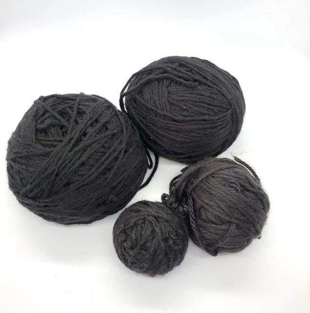 LOT OF CARON Simply Soft Yarn Solid Black 9.2 oz Acrylic Worsted