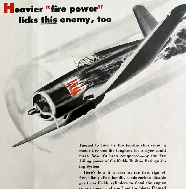 Kidde Fire Extinguisher 1940s Advertisement Lithograph Military Plane DWCC4