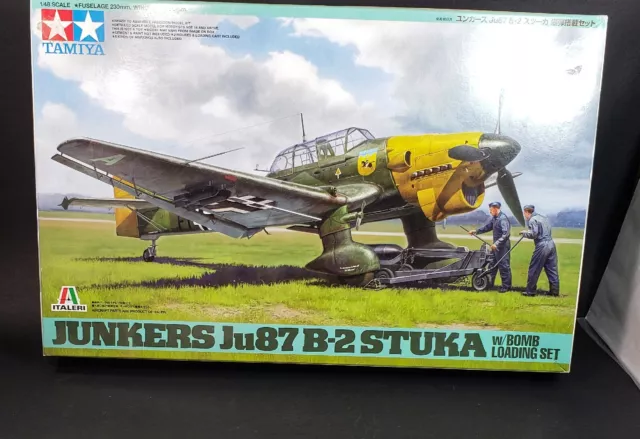TAMIYA 37008 Aircraft Model 1/48 Junkers Ju87 B-2 STUKA & Bomb Loading Set 37008