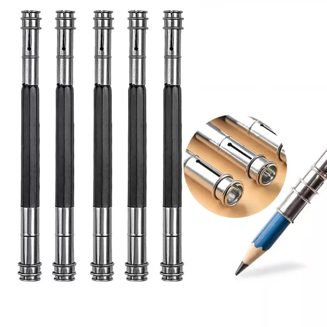 4/8pcs Adjustable Pencil Extender Lengthener Holder Art Tool Double Head 13.5CM 2